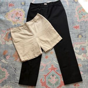 Chicos size 1, black slacks an khaki shorts- very good used condition.